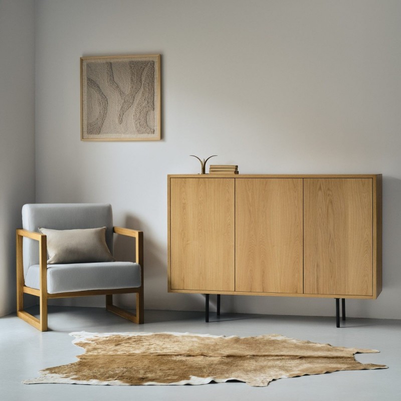 CUBE wygodny fotel z litego drewna dębowego, polski design