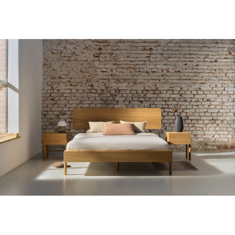 NAYT nowoczesne, dębowe łóżko w skandynawskim stylu