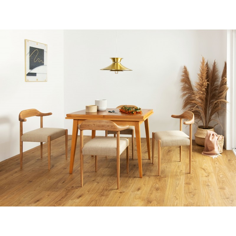 BYK designerskie krzesło z litego drewna i z tapicerowanym siedziskiem