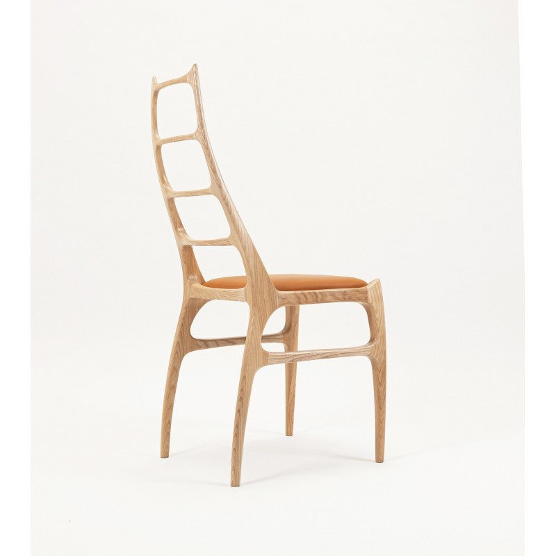 H106 PAJĄK designerskie krzesło z jesionu lub egzotycznego drewna afromozja
