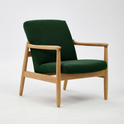 H64 LIBERTY designerski, wygodny fotel tapicerowany z niskim oparciem