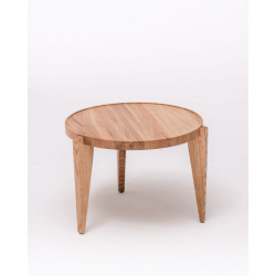 od ręki! BONTRI 60cm okrągły stolik kawowy z litego drewna dębowego