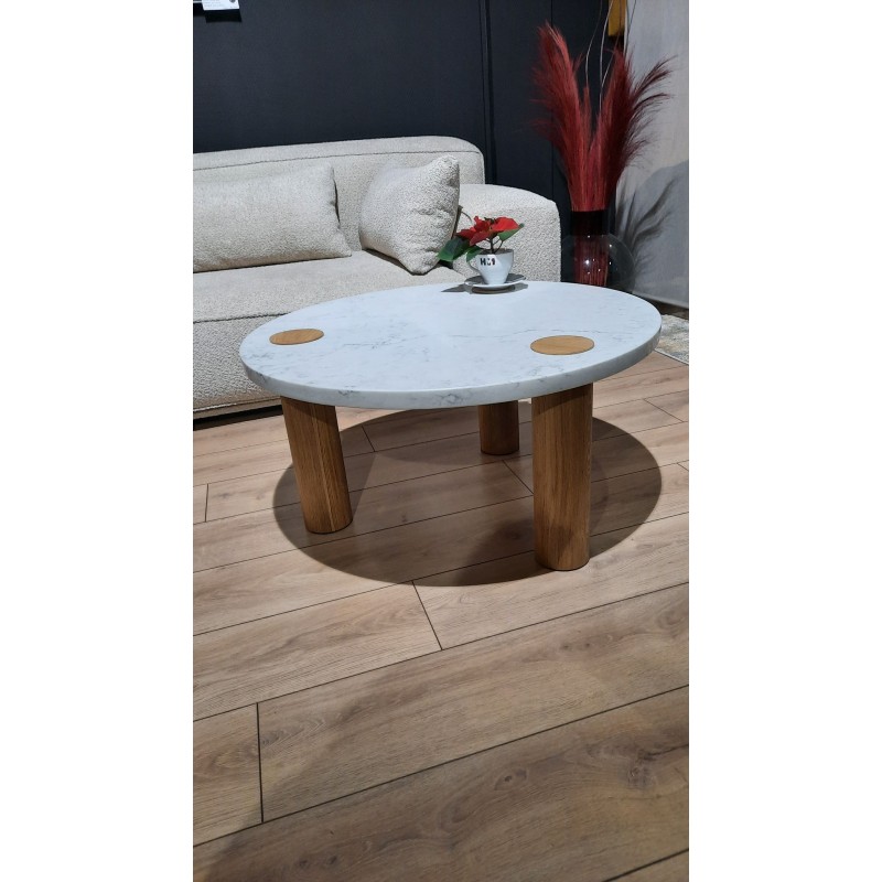 CITRUM TRIO stolik kawowy, ława z kwarcytu w stylu loftowym