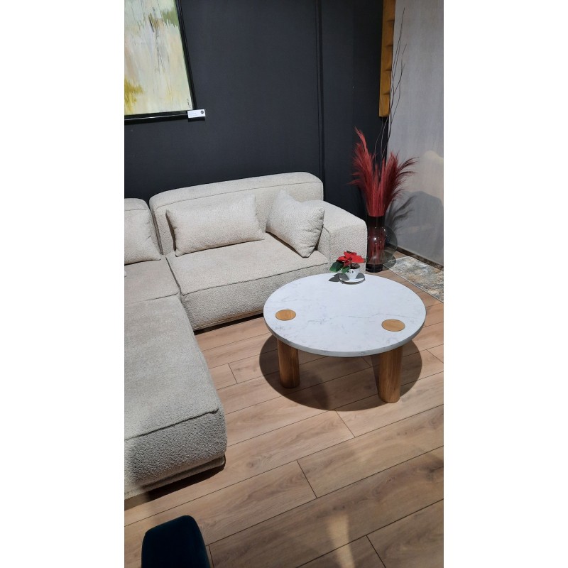 CITRUM TRIO stolik kawowy, ława z kwarcytu w stylu loftowym