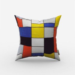 PIET MONDRIAN designerski zestaw dwóch kolorowych poduszek dekoracyjnych