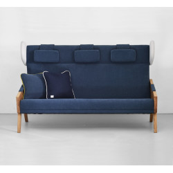 LIU 3-osobowa sofa uszak z litego drewna, polski design