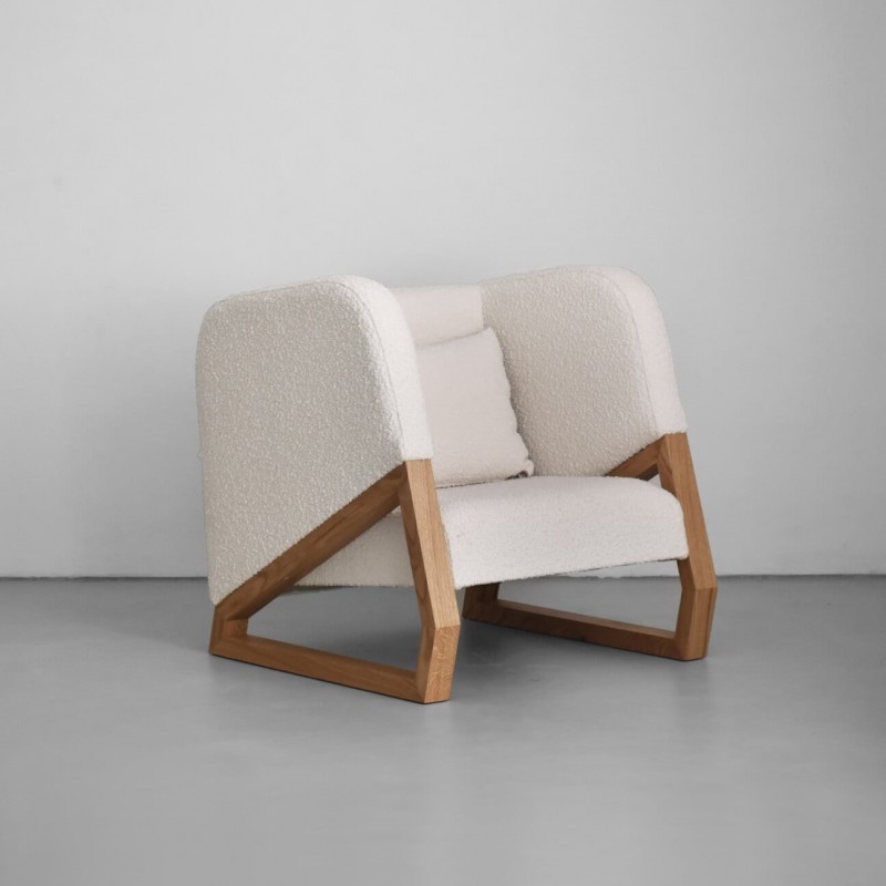 ZGRAB nowoczesny fotel w bukli, polski design