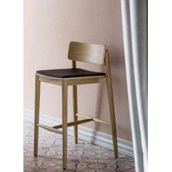 DANTE barowe krzesło drewniane z tapicerowanym siedziskiem, polski design