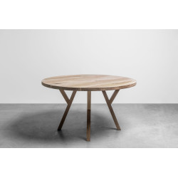 GLORIA okrągły stół z litego drewna dębowego, styl skandynawski