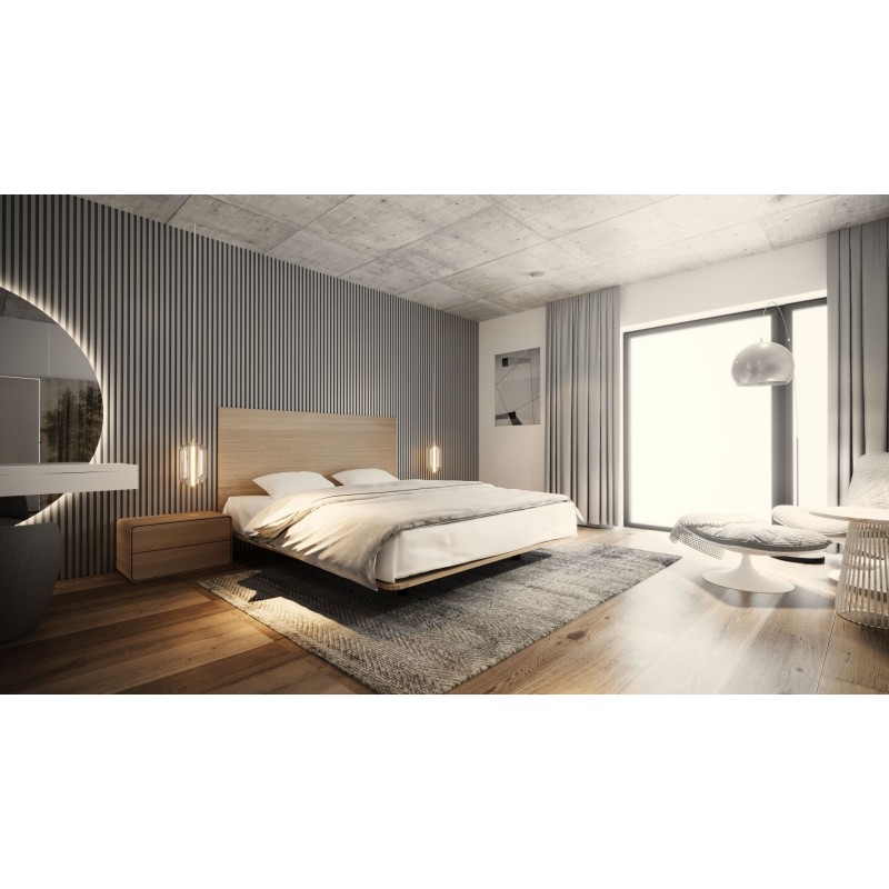 SONAR 3 nowoczesne łóżko drewniane w stylu skandynawskim