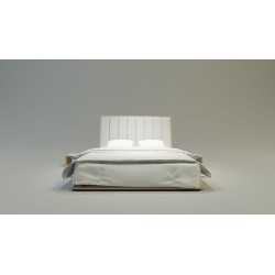 UNIKO 2 nowoczesne łóżko drewniane z tapicerowanym zagłówkiem
