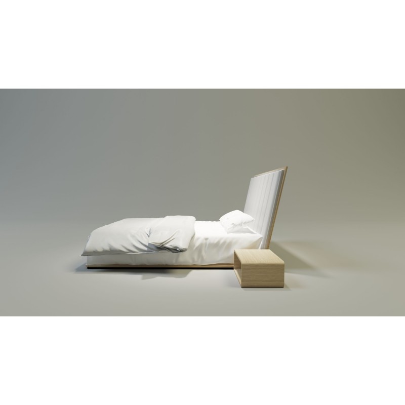 UNIKO 2 nowoczesne łóżko drewniane z tapicerowanym zagłówkiem