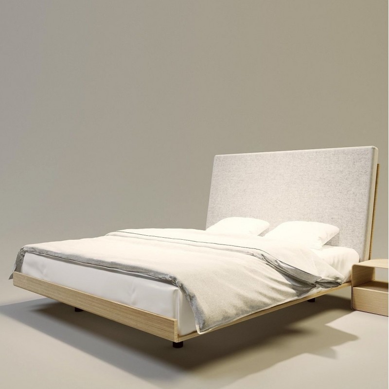 VUELO 1 nowoczesne łóżko drewniane z tapicerowanym zagłówkiem