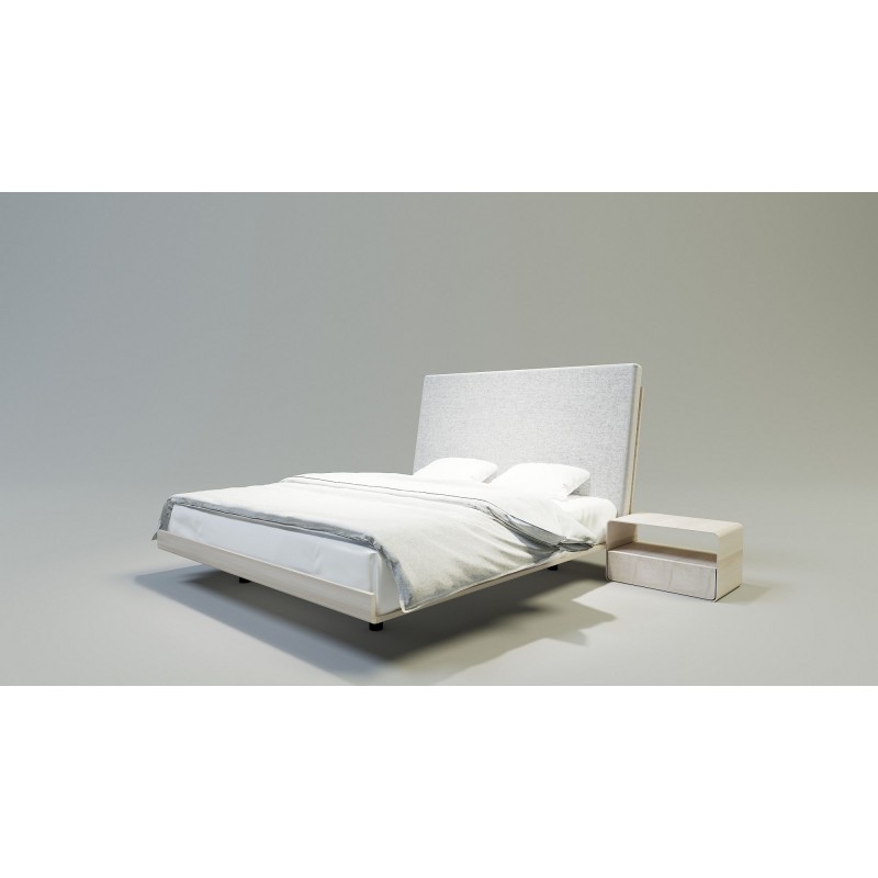 VUELO 1 nowoczesne łóżko drewniane z tapicerowanym zagłówkiem