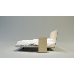 VUELO 2 nowoczesne łóżko drewniane z wezgłowiem z litego drewna