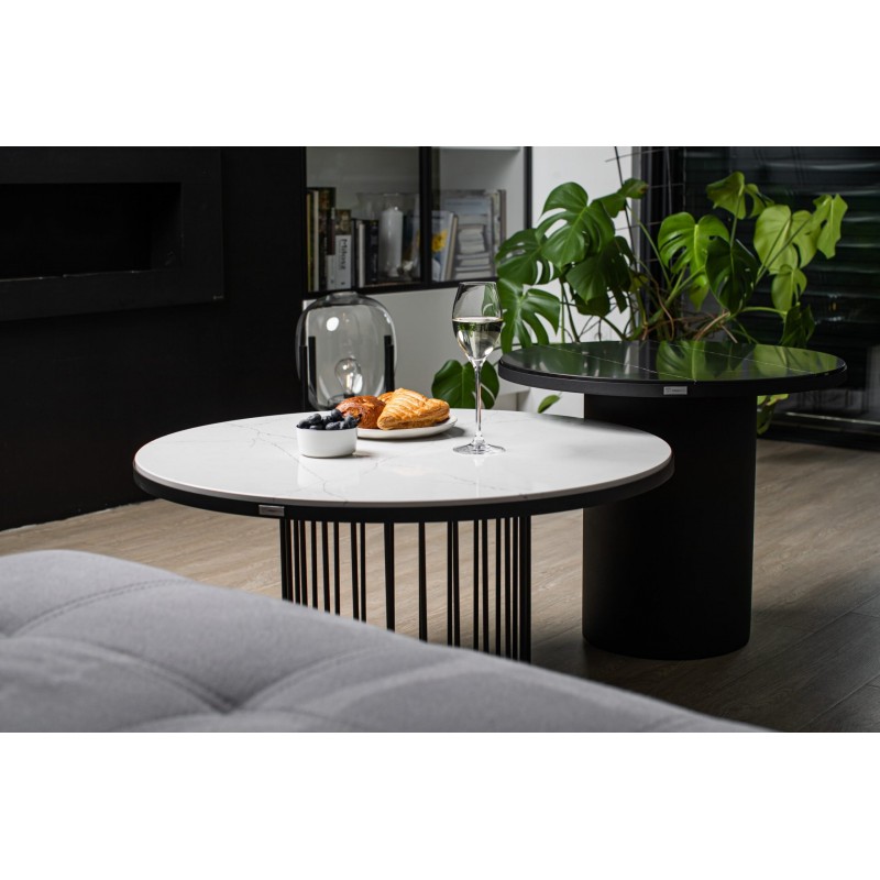 TUBA PRĘTY elegancki stolik kawowy z okrągłym blatem, polski design