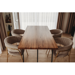 MUNA nowoczesny stół do jadalni 200x100 z jesionowym blatem w stylu loftowym