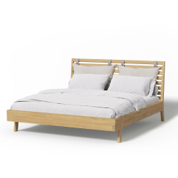 KIKO łóżko z litego drewna dębowego, polski design