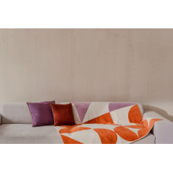 TUL pomarańczowo-liliowy kolorowy koc, narzuta na sofę
