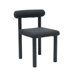 OBJECT080 stalowe krzesło obszyte miękką tkaniną Boucle w stylu loftowym