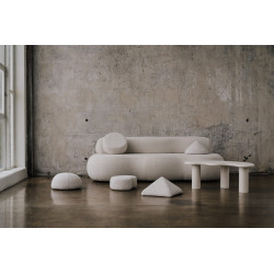 OBJECT083 designerska jasna sofa obita tkaniną Boucle