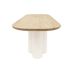 OBJECT071 stół z dębowym blatem i stalowymi nogami w kolorze ecru