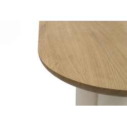 OBJECT071 stół z dębowym blatem i stalowymi nogami w kolorze ecru