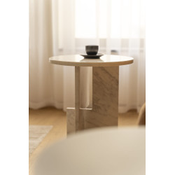 OBJECT065 marmurowy stolik pomocniczy z okrągłym blatem