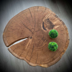 TINA ŁAWA DĘBOWA/JESIONOWA w kolorze naturalnym, plaster drewna, stolik kawowy, polski design