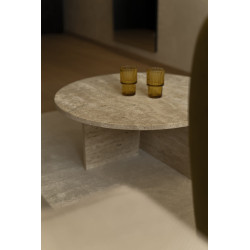 OBJECT068 okrągły kamienny stolik kawowy z trawertynu