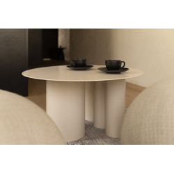 OBJECT067 okrągły stolik kawowy na czterech nieregularnych nogach w stylu bauhaus