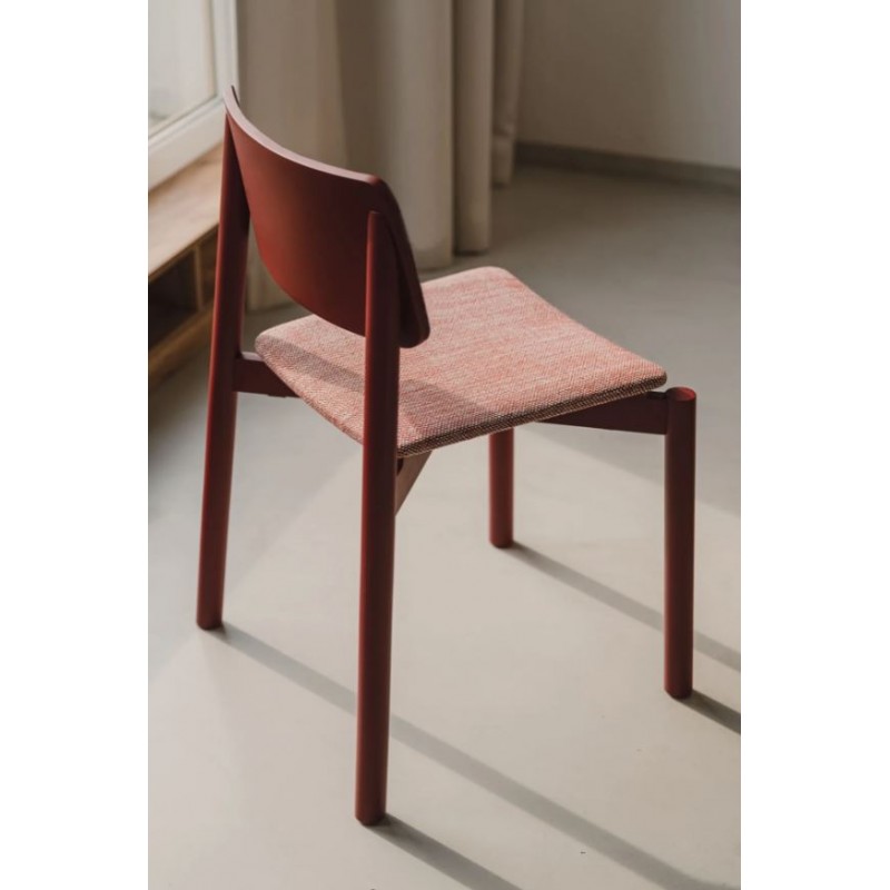 WEM CZERWONE krzesło z drewnianym lub tapicerowanym siedziskiem