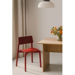 WEM CZERWONE krzesło z drewnianym lub tapicerowanym siedziskiem