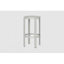 DOON niski stołek barowy 65 cm okrągły stalowy w stylu minimalistycznym