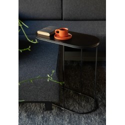 PIVOT CZARNY owalny stolik boczny do sofy