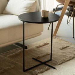 INGO CZARNY okrągły stolik pomocniczy w stylu minimalistycznym