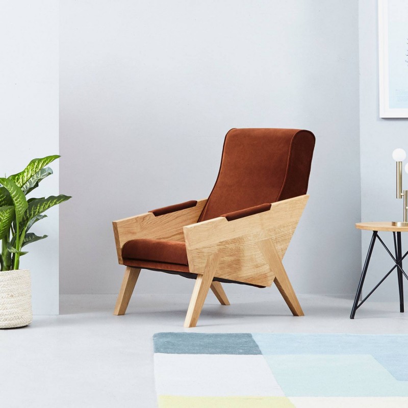 ENI fotel z litego drewna polski design