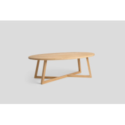 OVAL stolik kawowy z litego drewna dębowego, polski design