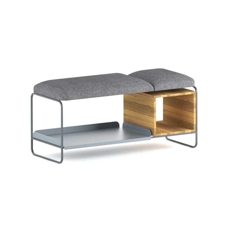 MODULO ŁAWKA 100 minimalistyczna ławka stalowo-drewniana polski design
